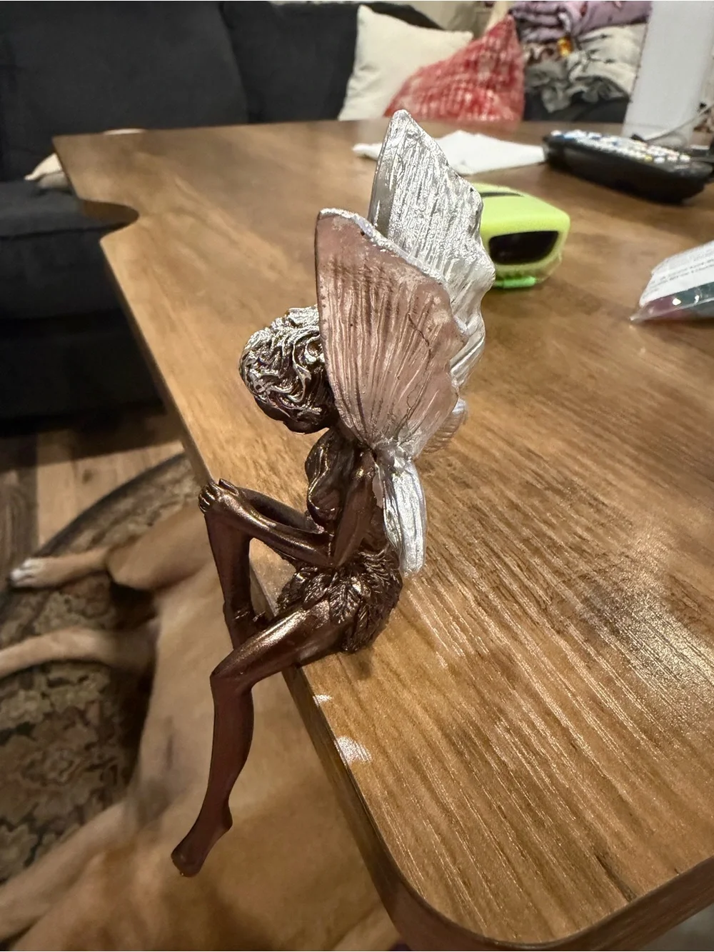 Bronze Fairy Figurine Decorative Statue - Elegant Home Dining Accent